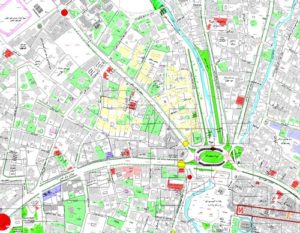 نقشه اتوکد میدان تجریش شهر تهران