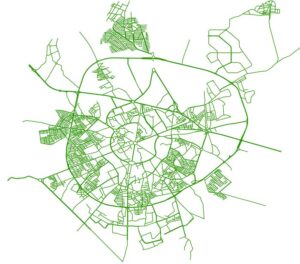 شیپ فایل معابر شهر همدان (GIS)