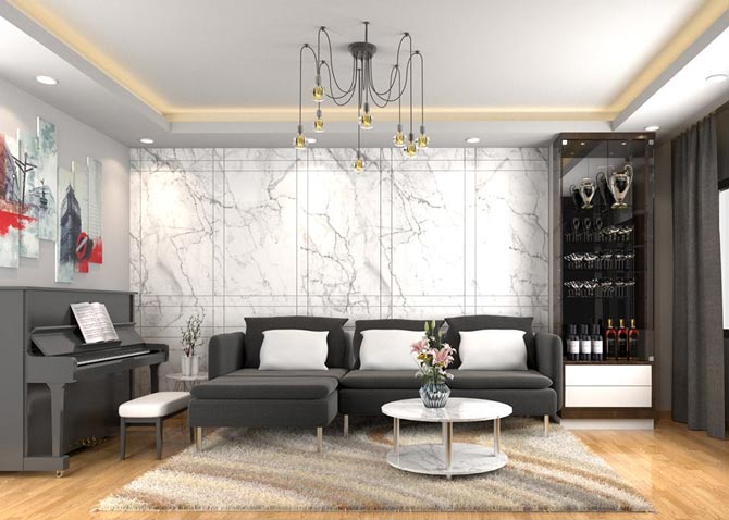 مدل سه بعدی سالن و آشپرخانه برای اسکچاپ