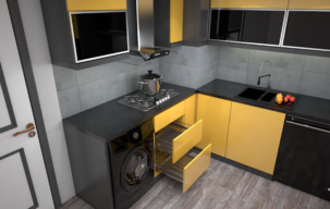 مدل سه بعدی آماده آشپزخانه برای اسکچاپ