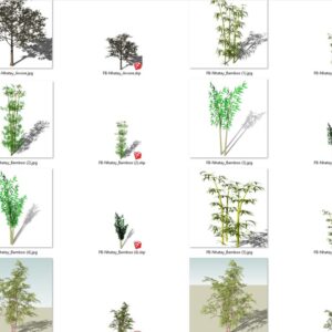 مجموعه آبجکت سه بعدی درخت برای اسکچاپ