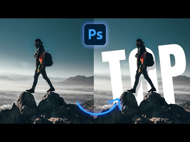 نحوه قرار دادن متن پشت عکس در فتوشاپ