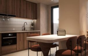 مدل آشپزخانه و اتاق نشیمن تری دی مکس