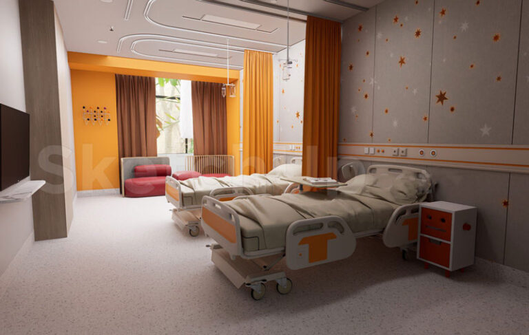 دانلود مدل داخلی اتاق بیمارستان اسکچاپ